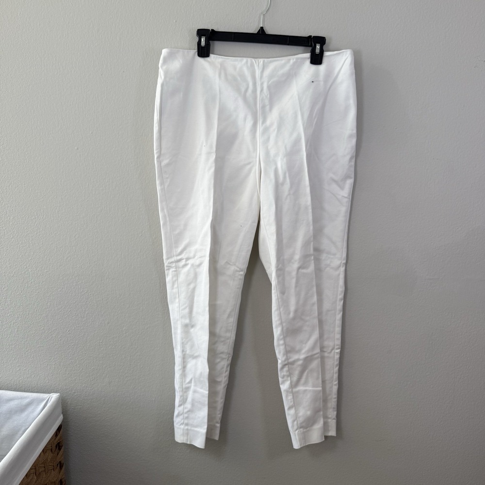 Vince Camuto Womens White Side Zip Slim‎ Tapered Cotton Stretch Dress Pants 18W